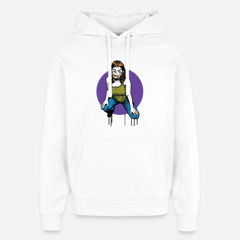 HACKER GIRL - geek & scifi - Sweat à capuche unisexe Stanley/Stella Oversized - blanc