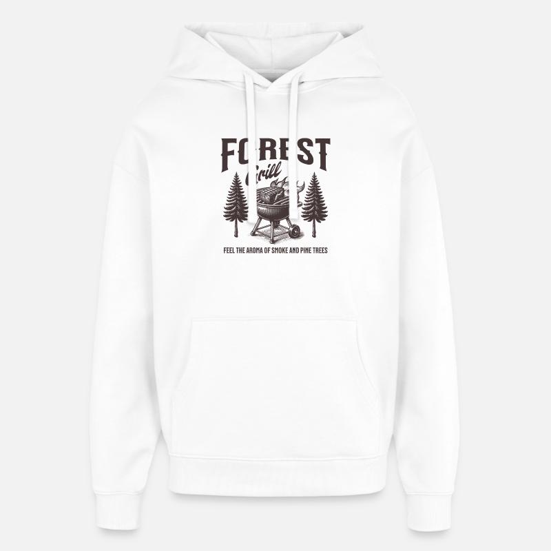 Foret Grill Arômes Bois - Sweat à capuche unisexe Stanley/Stella Oversized - blanc