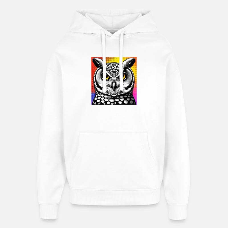 Eule - Oversized Unisex Hoodie von Stanley/Stella - Weiß
