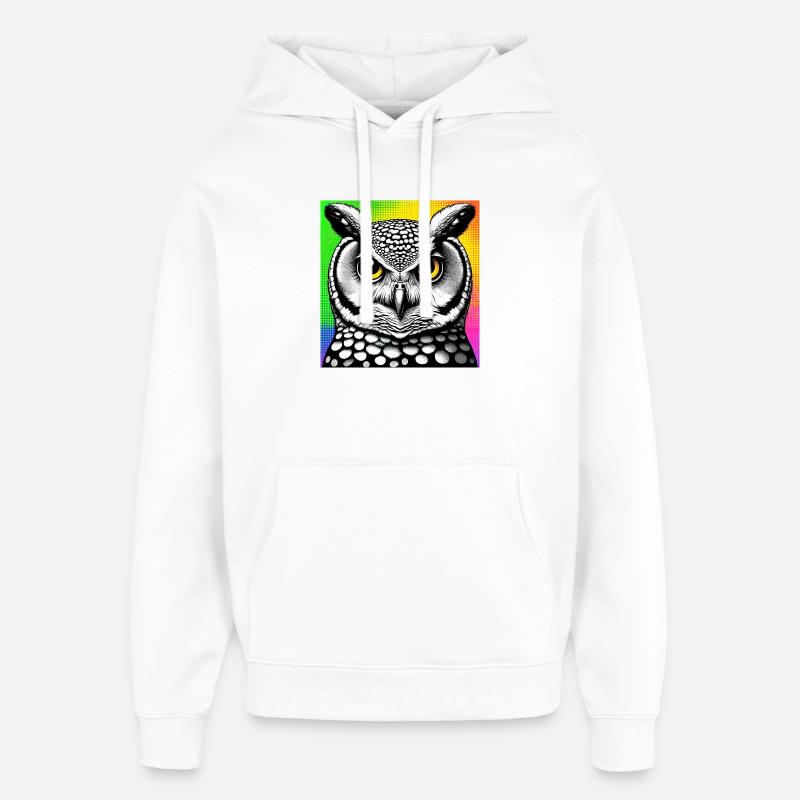 hibou - Sweat à capuche unisexe Stanley/Stella Oversized - blanc
