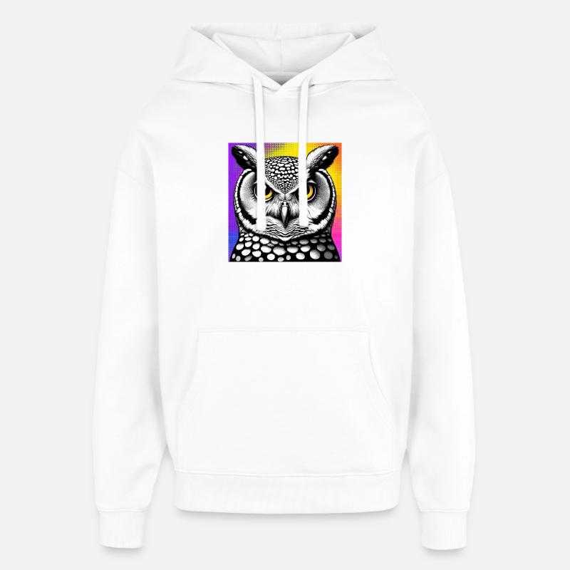 hibou - Sweat à capuche unisexe Stanley/Stella Oversized - blanc