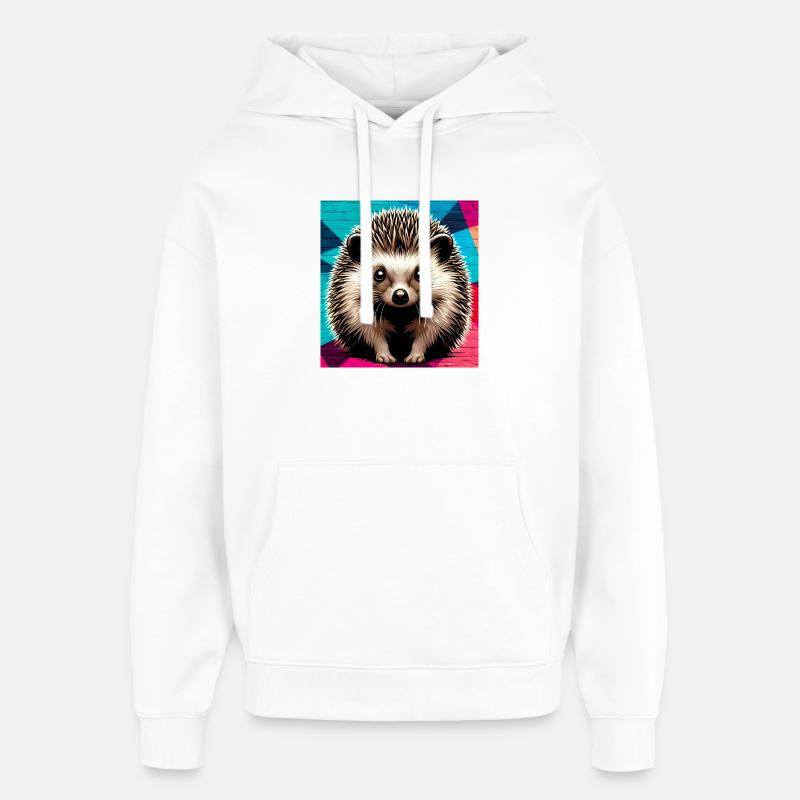 hérisson - Sweat à capuche unisexe Stanley/Stella Oversized - blanc