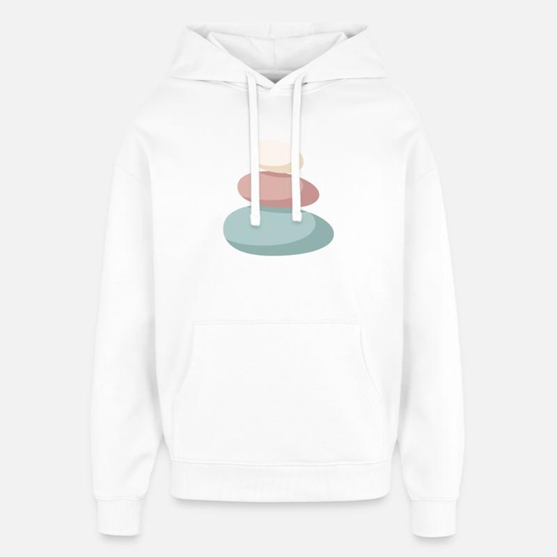 Pastel Stone Stack - Oversized Unisex Hoodie by Stanley/Stella - white