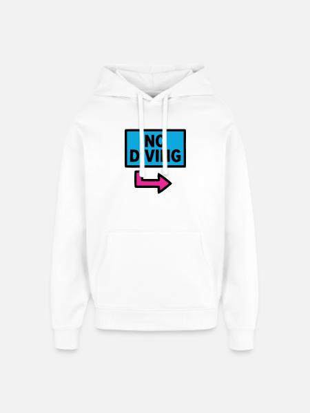 No Diving Schild Pool Retro - Oversized Unisex Hoodie von Stanley/Stella - Weiß