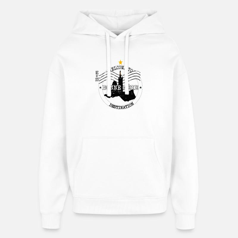Destination Bonne Mère Marseille - Sweat à capuche unisexe Stanley/Stella Oversized - blanc