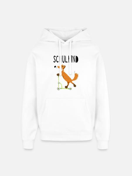 Endlich Schuldkind - Kleiner Fuchs mit Roller - Oversized Unisex Hoodie von Stanley/Stella - Weiß