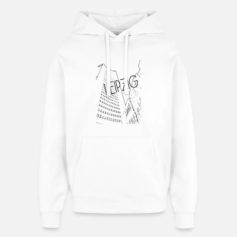 Centre de Leipzig - Sweat à capuche unisexe Stanley/Stella Oversized - blanc