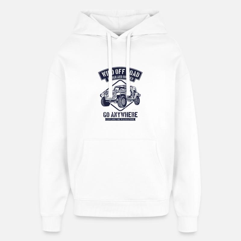 WILD OFF ROAD Jeep Adventure - Sweat à capuche unisexe Stanley/Stella Oversized - blanc