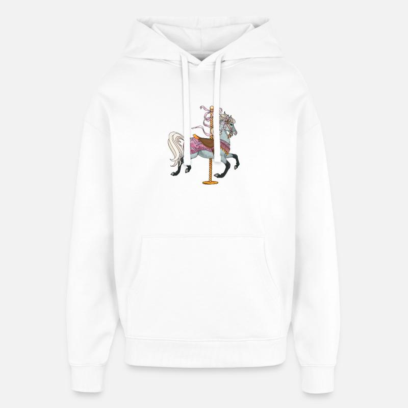 Cheval de carrousel - Sweat à capuche unisexe Stanley/Stella Oversized - blanc