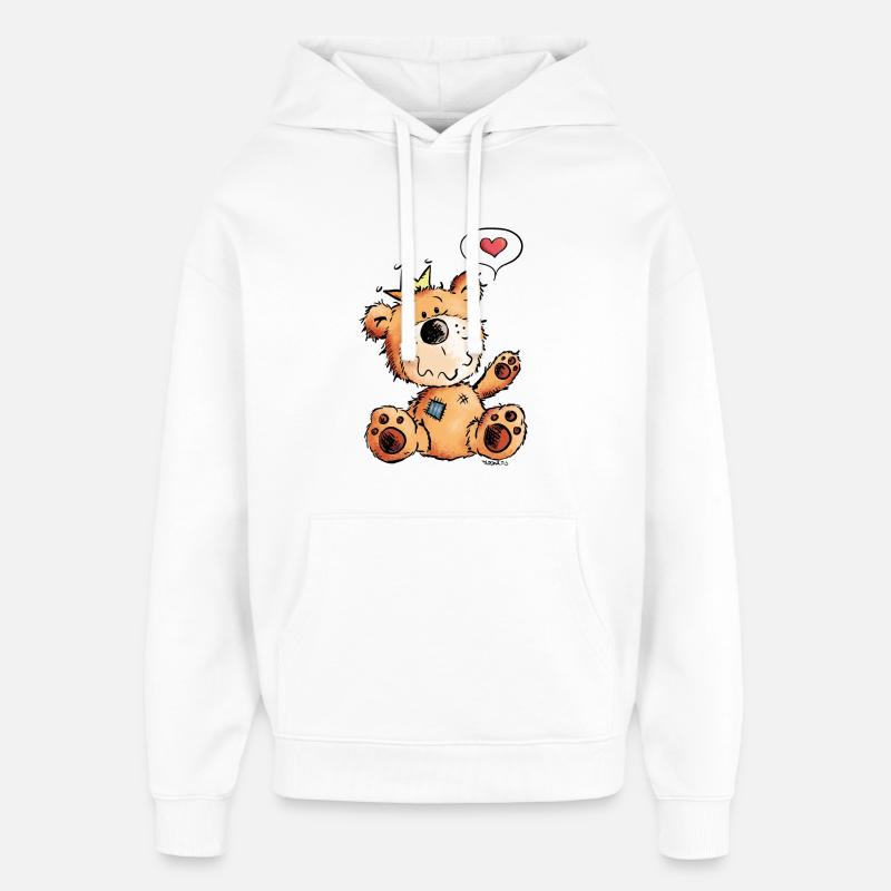 Love Ours - Comique - Mignon - Coeur - Sweat à capuche unisexe Stanley/Stella Oversized - blanc
