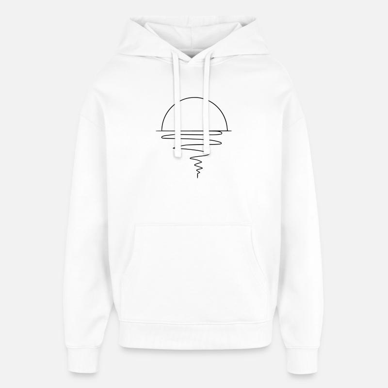 Coucher de soleil - Sweat à capuche unisexe Stanley/Stella Oversized - blanc