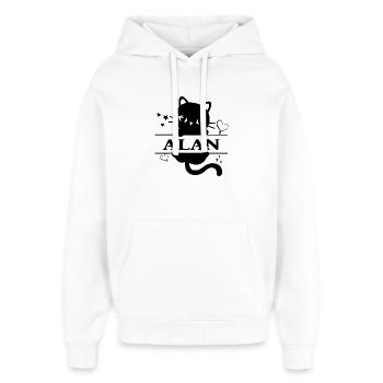 T-Shirt Alan T-Shirt Geschenkidee - Oversized Unisex Hoodie von Stanley/Stella - Weiß - Vorne - AI Model Female 172 light (172cm) & AI Model Male 185 light (185cm)