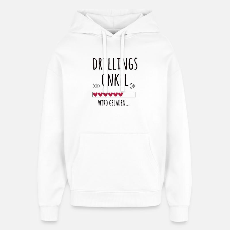 werdender Drillingsonkel Schwangerschaft Drillinge - Oversized Unisex Hoodie von Stanley/Stella - Weiß