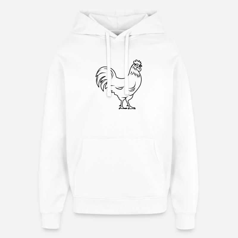 Coq transparent - Sweat à capuche unisexe Stanley/Stella Oversized - blanc