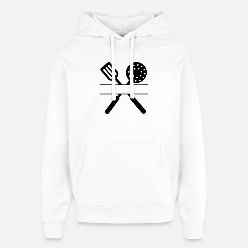Baking tools crossed - Oversized Unisex Hoodie by Stanley/Stella - white