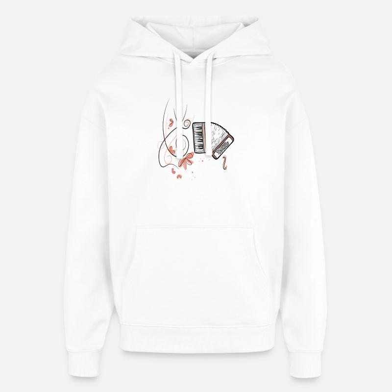 Accordéon, Musique - Sweat à capuche unisexe Stanley/Stella Oversized - blanc