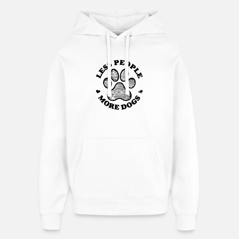 Meno persone più cani - Stanley/Stella Oversized Felpa con cappuccio unisex - bianco