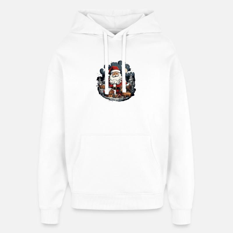 Père Noël renne - Sweat à capuche unisexe Stanley/Stella Oversized - blanc