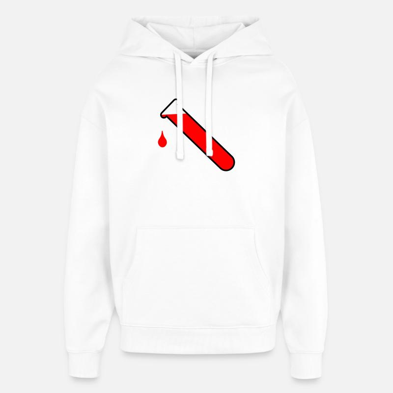 Logo de la prise de sang - Sweat à capuche unisexe Stanley/Stella Oversized - blanc