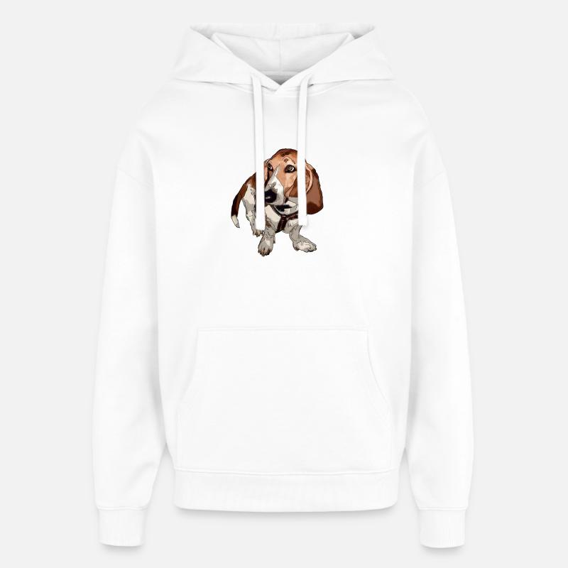 Basset - Sweat à capuche unisexe Stanley/Stella Oversized - blanc