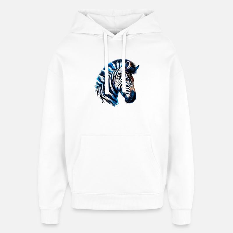Zebra - Oversized Unisex Hoodie by Stanley/Stella - white
