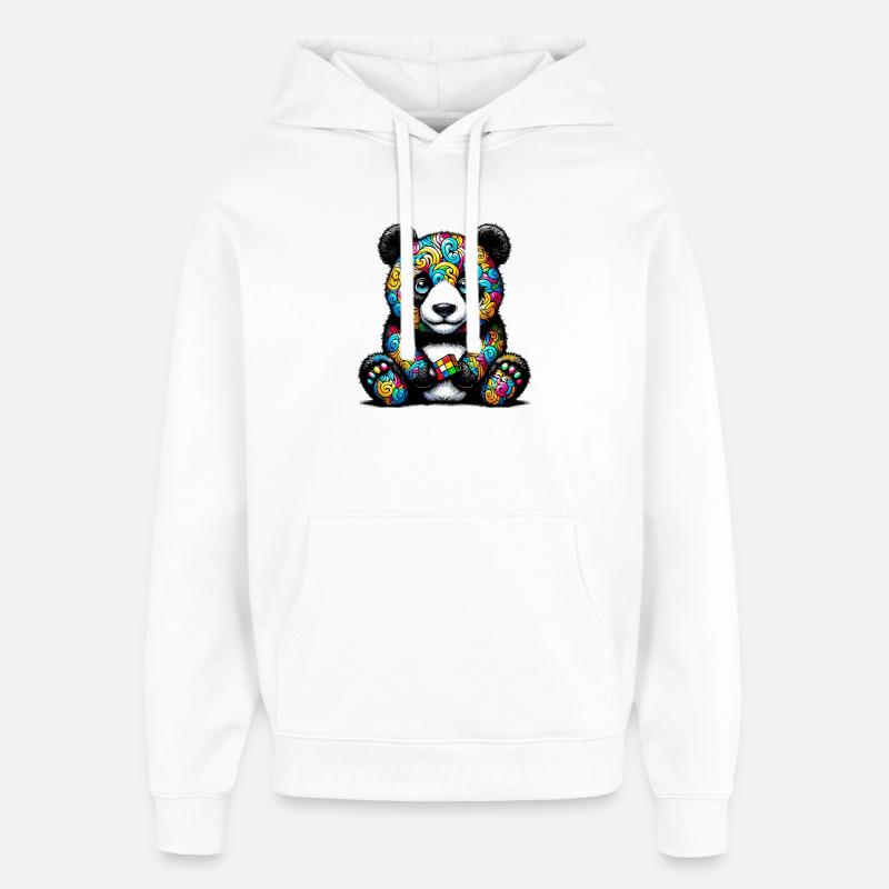 Panda - Sweat à capuche unisexe Stanley/Stella Oversized - blanc