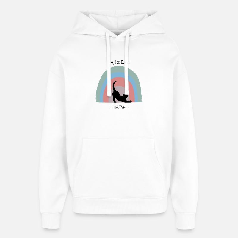 Amour des chats - Sweat à capuche unisexe Stanley/Stella Oversized - blanc