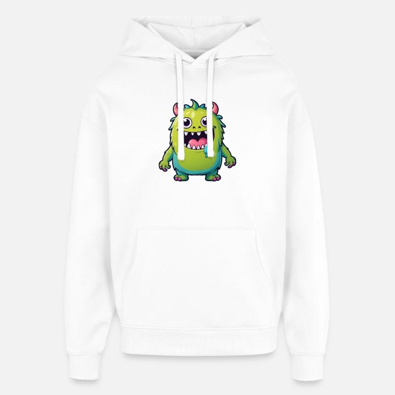 Mignon Enfants Dessin Animé Monstre - Sweat à capuche unisexe Stanley/Stella Oversized - blanc