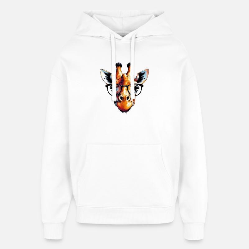 Girafe à lunettes - Sweat à capuche unisexe Stanley/Stella Oversized - blanc