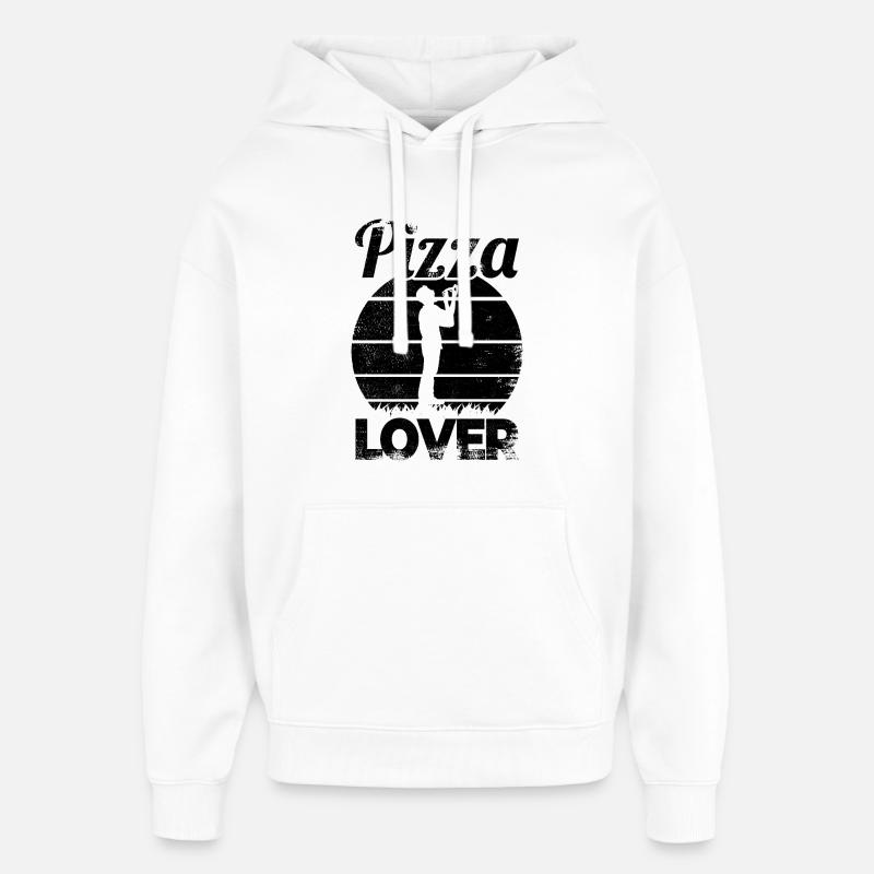 Amateurs de pizza - Sweat à capuche unisexe Stanley/Stella Oversized - blanc
