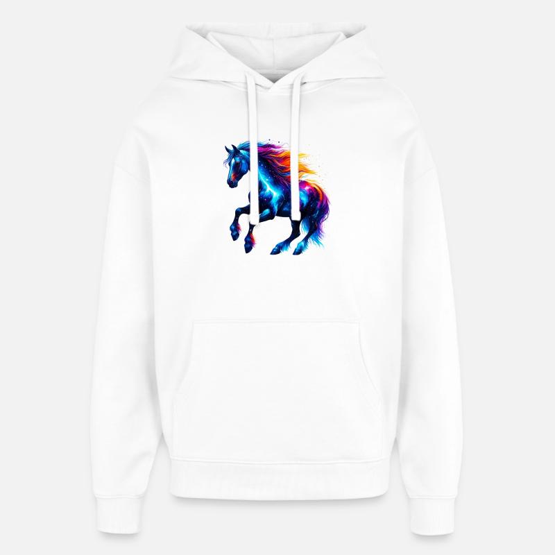 Cheval - Sweat à capuche unisexe Stanley/Stella Oversized - blanc