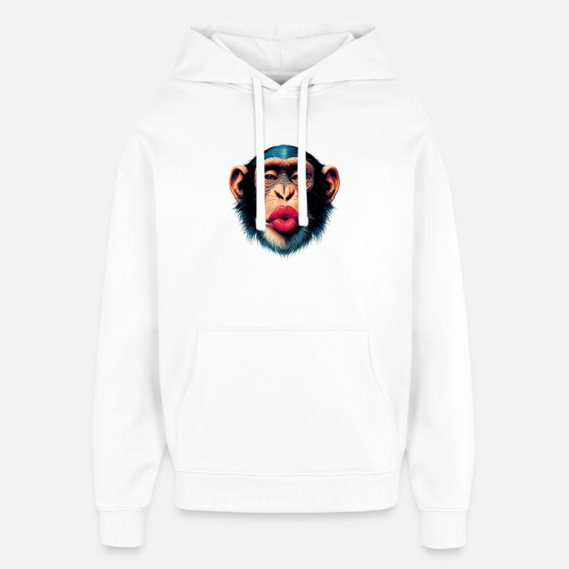 Baiser de singe - Sweat à capuche unisexe Stanley/Stella Oversized - blanc