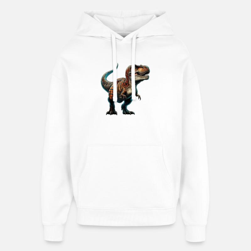 Dinosaur - Oversized Unisex Hoodie by Stanley/Stella - white