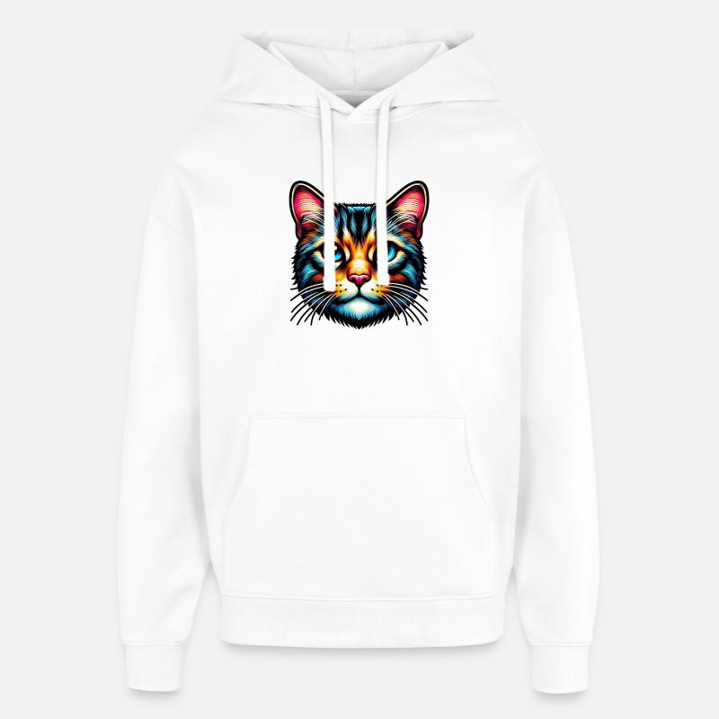 Katze - Oversized Unisex Hoodie von Stanley/Stella - Weiß