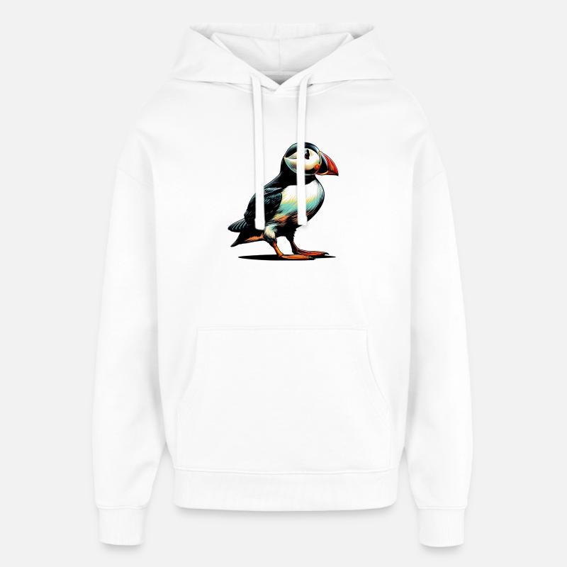 Macareux - Sweat à capuche unisexe Stanley/Stella Oversized - blanc