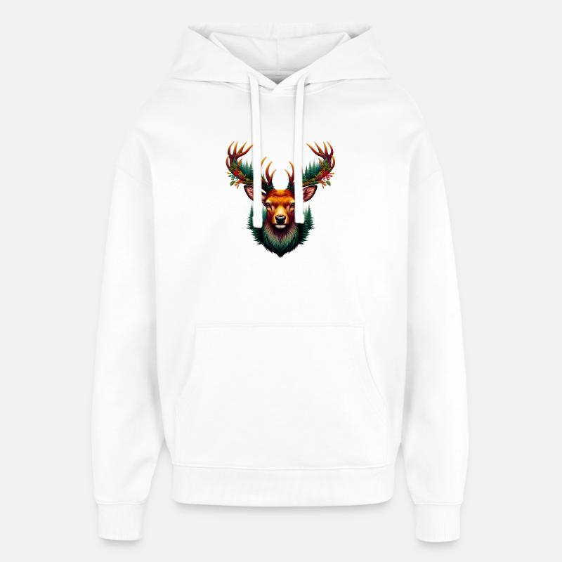 Cerf - Sweat à capuche unisexe Stanley/Stella Oversized - blanc