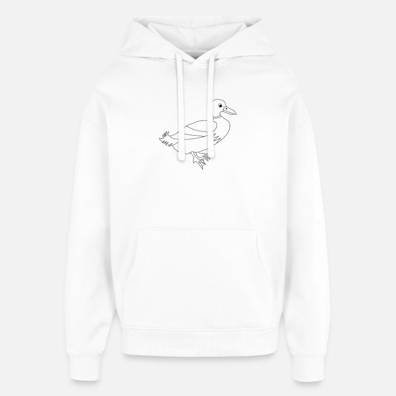 Duck / - Graphique noir et blanc - Sweat à capuche unisexe Stanley/Stella Oversized - blanc