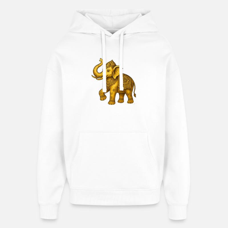 Elefante d'oro - Stanley/Stella Oversized Felpa con cappuccio unisex - bianco