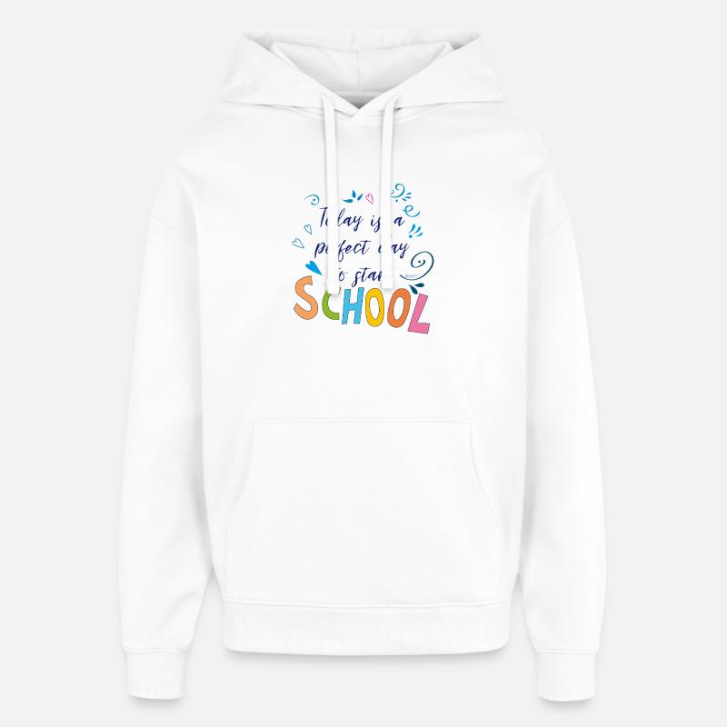 Temps d’école - Sweat à capuche unisexe Stanley/Stella Oversized - blanc