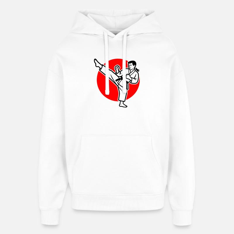 Karaté Mae-Geri - Sweat à capuche unisexe Stanley/Stella Oversized - blanc