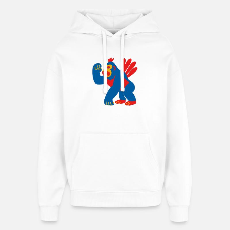 Popart Fantasy Gorille - Sweat à capuche unisexe Stanley/Stella Oversized - blanc
