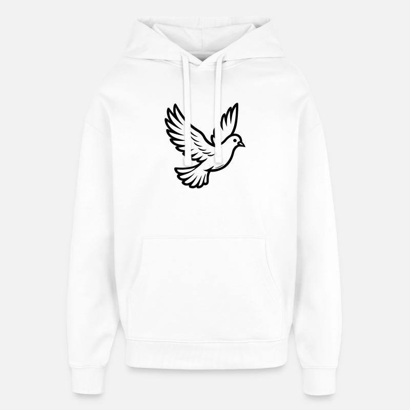 Due Fugl - Hættetrøje unisex Stanley/Stella Oversized - hvid