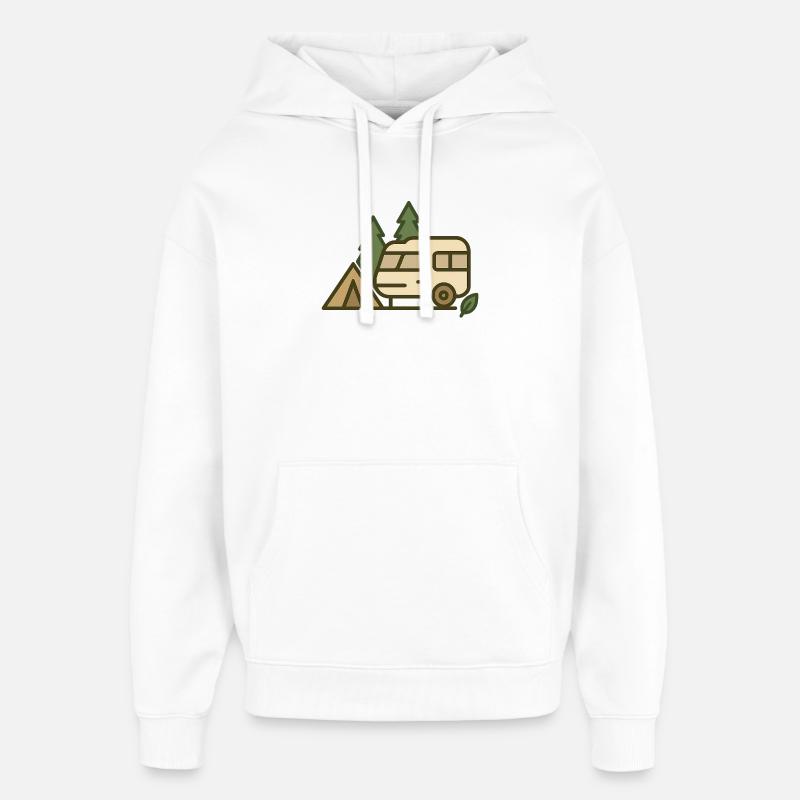 Adventure Camping Nature Design - Sweat à capuche unisexe Stanley/Stella Oversized - blanc