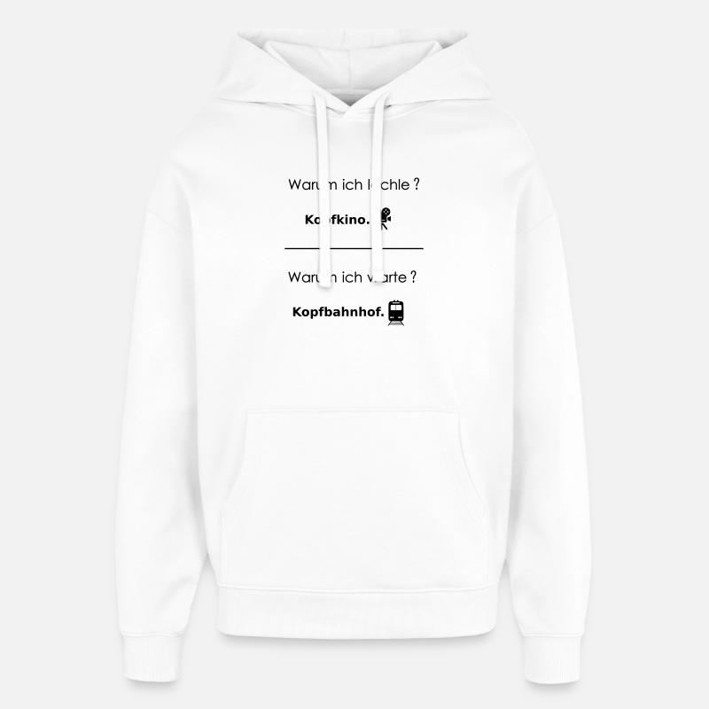 Gare terminus de Kopfkino - Sweat à capuche unisexe Stanley/Stella Oversized - blanc