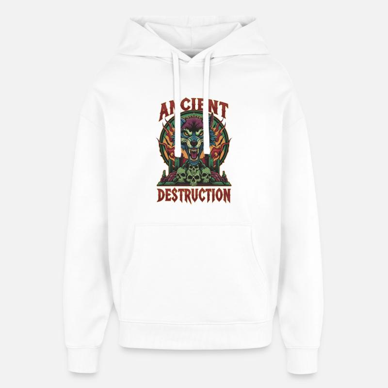 Ancient Destruction Wolf - Oversized Unisex Hoodie von Stanley/Stella - Weiß