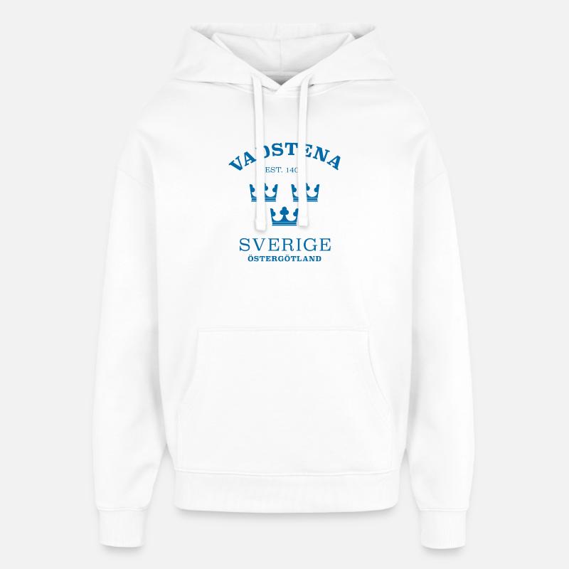 Vadstena, Sverige, Suède - Sweat à capuche unisexe Stanley/Stella Oversized - blanc