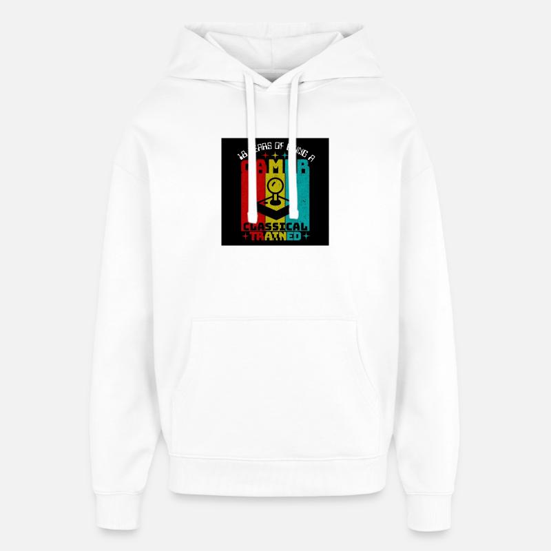 18e anniversaire de Retro Gamer - Sweat à capuche unisexe Stanley/Stella Oversized - blanc