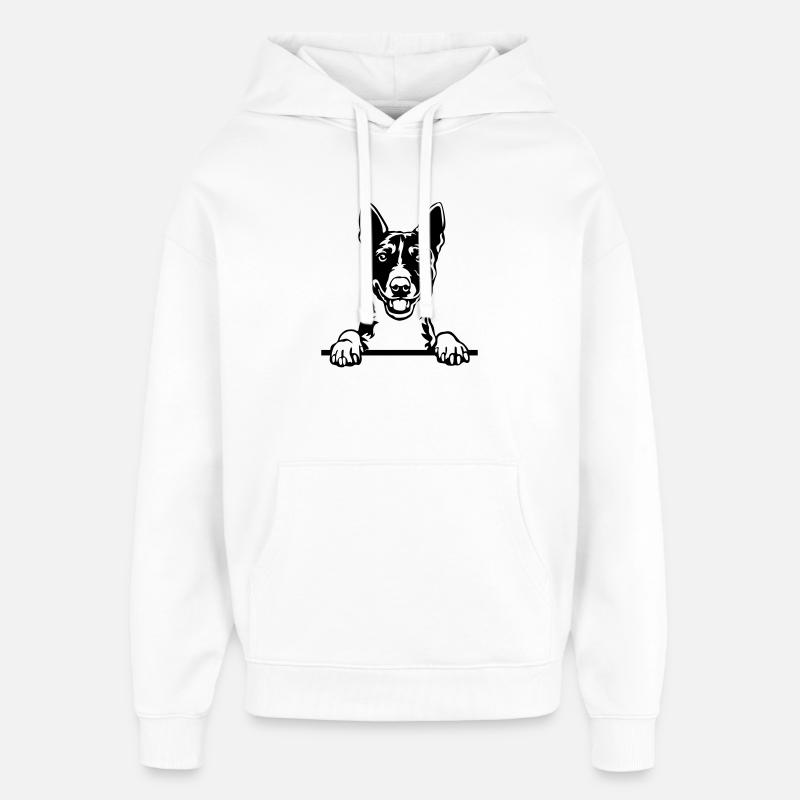 Basenji Kopf - Oversized Unisex Hoodie von Stanley/Stella - Weiß