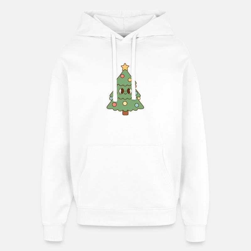Arbre de Noël - Sweat à capuche unisexe Stanley/Stella Oversized - blanc