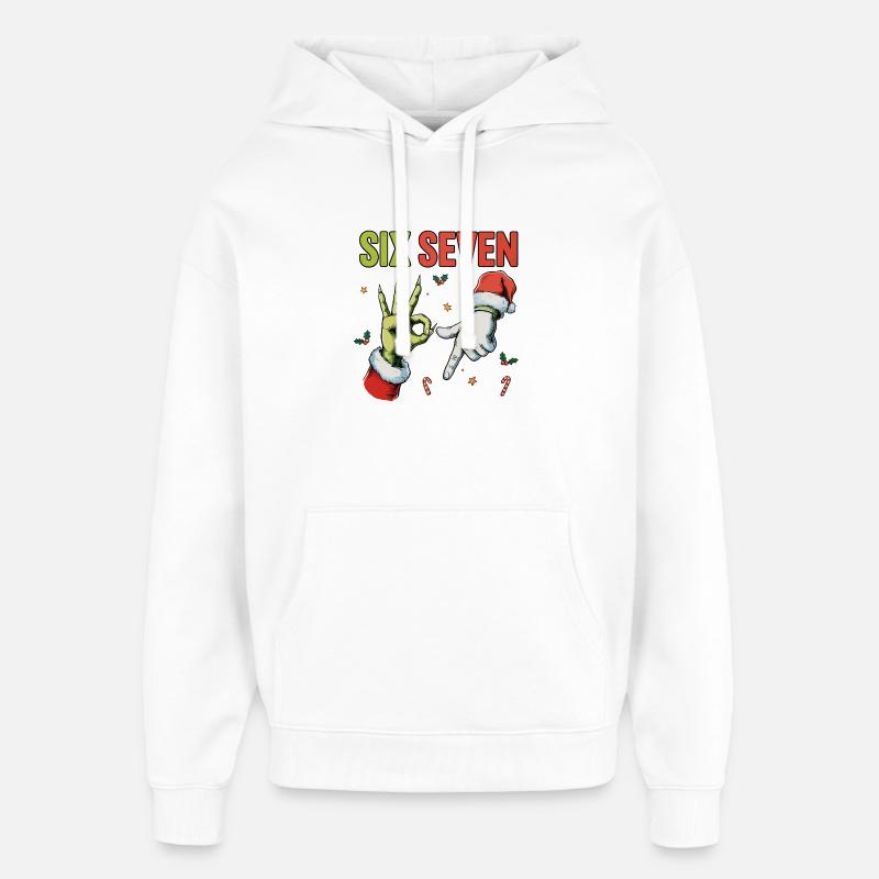 Six Seven Bruh Santa - Sweat à capuche unisexe Stanley/Stella Oversized - blanc